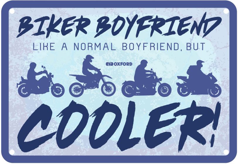 Oxford Garage Metal Sign: Biker Boyfriend