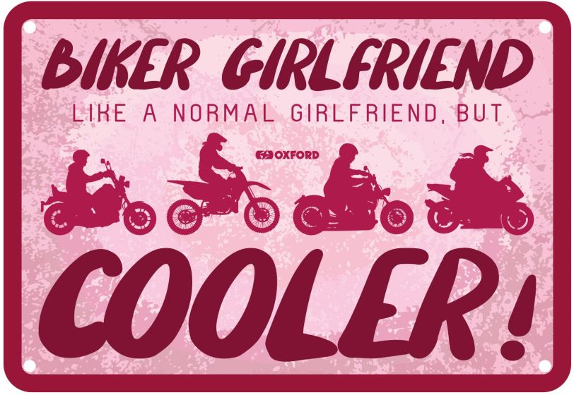 Oxford Garage Metal Sign: Biker Girlfriend