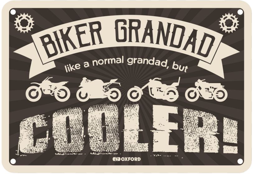Oxford Garage Metal Sign: Biker Grandad