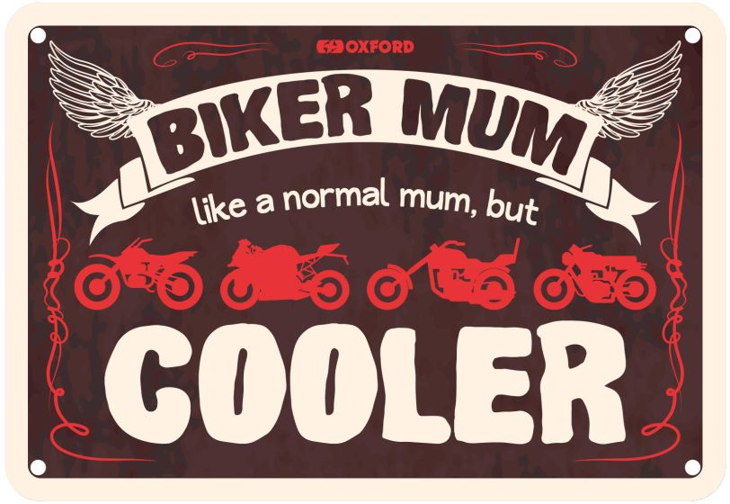 Oxford Garage Metal Sign: Biker Mum