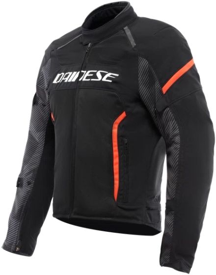 Dainese Air Frame 3 Textile Jacket - Black/Black/Red Fluo With 