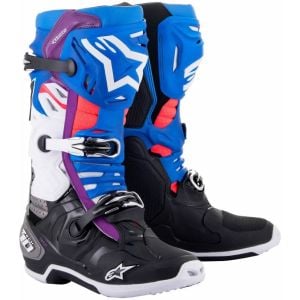 Alpinestars Tech 10 Supervented Motocross Boots - Black Enamel Blue Purple White a