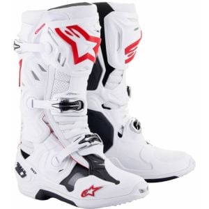 Alpinestars Tech 10 Supervented Motocross Boots - White Bright Red