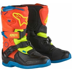 Alpinestars Tech 3S Kids Motocross Boots - Orange Fluo Enamel Blue Yellow Fluo a