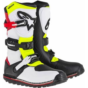 Alpinestars Tech T Trials Boots - White Red Yellow Fluo Black