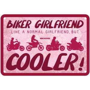 Oxford Garage Metal Sign: Biker Girlfriend