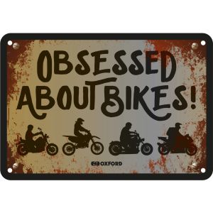Oxford Garage Metal Sign: Obsessed About Bikes