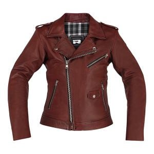 Richa Brighton Ladies Leather Jacket - Burgundy